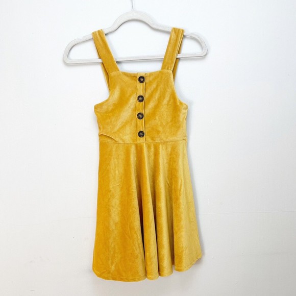 Beautees Yellow mustard mini dress for girls Sleeveless Size 10 Made in china
